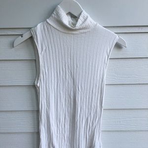 Cream Turtleneck Tank Top